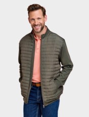 Pegasus Quilted Knitted Jacket Khaki