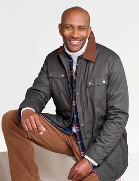 Pegasus Fleece Lined Showerproof Wax Look Barn Jacket Navy