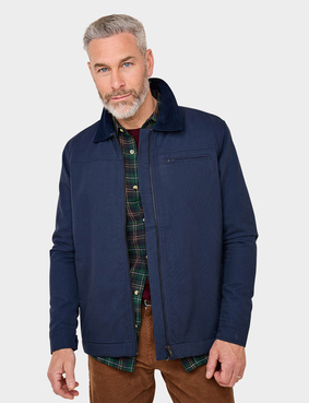 Pegasus Sherpa Lined Canvas Jacket with Cord Collar Brown