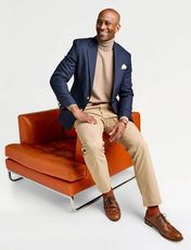 Tailored Single Breasted Oxford Blazer NAVY