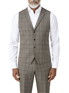 Skopes Pershore Wool Blend Tailored Waistcoat - Brown