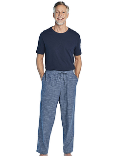 Pegasus Cotton Lounge Set Woven Trouser With Knitted T-Shirt Navy