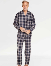 Pegasus Thermal Fleece Traditional Pyjama Set NAVY
