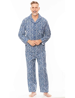 Champion Brushed Cotton Paisley Pyjamas Blue