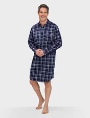 Champion Brushed Cotton Check Nightshirt BLUE