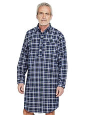 Champion Brushed Cotton Check Nightshirt Blue