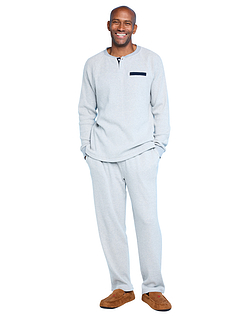 Pegasus Knitted Long Sleeve Pyjama Set Grey
