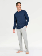 Farah Long Sleeve Jersey PJ Lounge Set Navy
