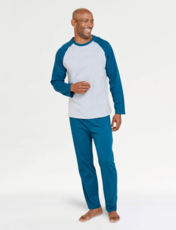 Pegasus Knitted Long Pyjama Set Navy