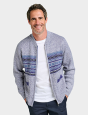 Tootal Horizontal Jacquard Zipper Blue
