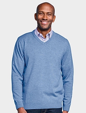 Pegasus Luxury Yarn V Neck Sweater Denim