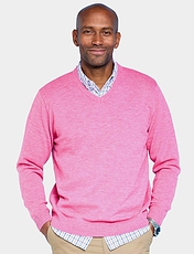 Pegasus Luxury Yarn V Neck Sweater Denim