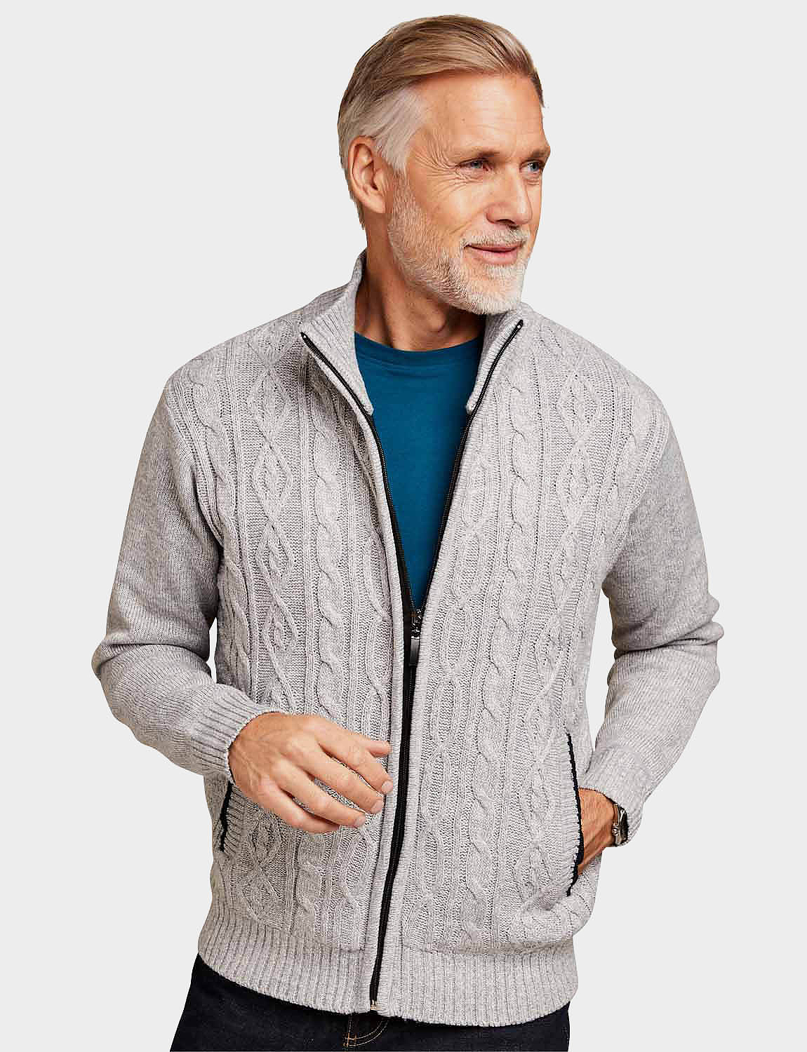 Pegasus Fleece Lined Cable Knitted Zipper | Chums