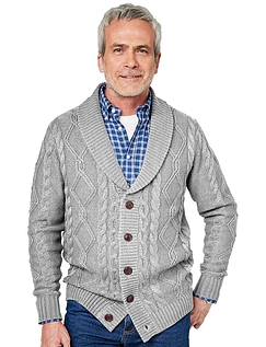 Shawl Collar Cable Knitted Cardigan