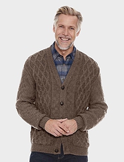 Tootal Aran Style Cardigan Grey