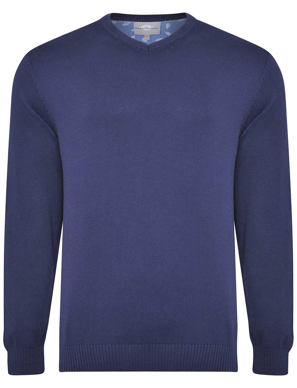 Peter Gribby Premium Combed Cotton V Neck Jumper | Chums