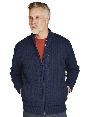 Pegasus Sherpa Lined Cable Zipped Jacket | Chums