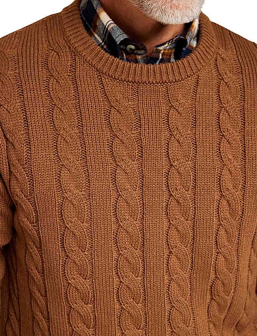 Pegasus Wool Blend Cable Crew Sweater | Chums