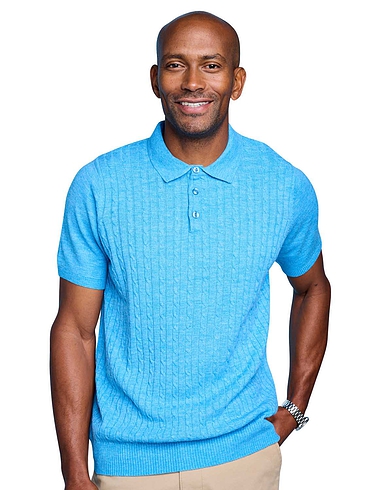 Pegasus Luxury Yarn Cable Knitted Polo