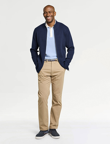 Pegasus Knitted Waffle Zip Jacket