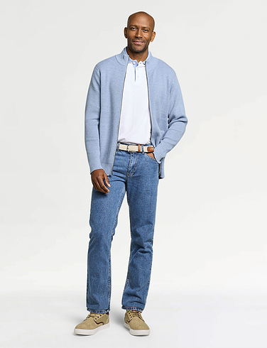 Pegasus Knitted Waffle Zip Jacket