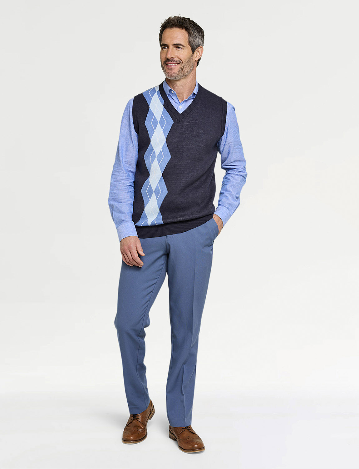 Tootal Argyle Slipover NAVY