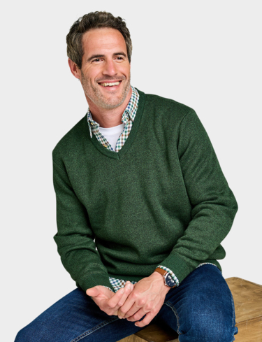 Pegasus Fleece Lined V Neck Jumper