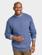 Pegasus Textured Crew Neck Jumper Denim