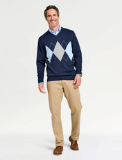 Tootal Argyle V Neck Jumper Fawn