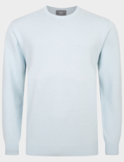 Peter Gribby Crew Neck Fully Fashioned Sweater Blue