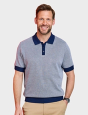 Pegasus Knitted Short Sleeve Polo Beige