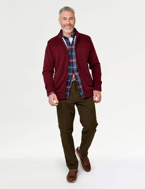 Pegasus Sherpa Lined Shawl Collar Zipper Burgundy