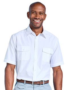 Pegasus Short Sleeve Pilot Shirt - White