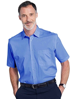 Rael Brook Short Sleeve Classic Fit Shirts - Mid Blue