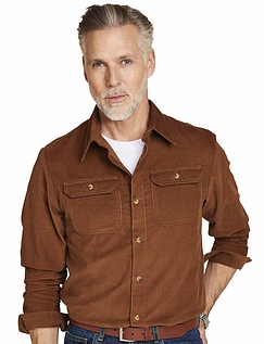 Pegasus Cord Shirt With Chest Pockets Chestnut