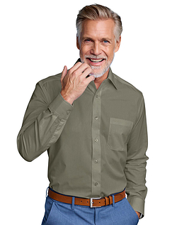 Double Two Long Sleeve Easy Care Shirt - Khaki