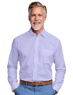 Double Two Long Sleeve Easy Care Shirt - Lilac
