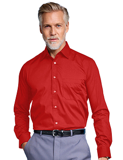Double Two Long Sleeve Easy Care Shirt - Red