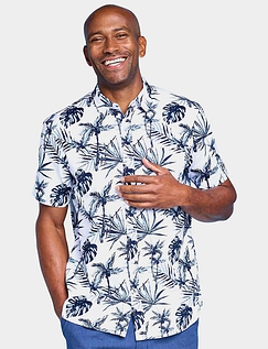 Pegasus Short Sleeve Hawaiian Shirt - White