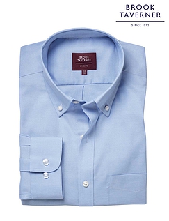 Brook Taverner Cotton Oxford Shirt Whistler Blue