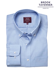 Brook Taverner Cotton Oxford Shirt Whistler Blue