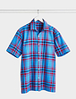 Pegasus Short Sleeve Cotton Check Shirt Blue