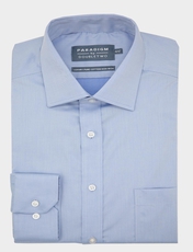 Double Two Luxury Weave Cotton Long Sleeve Shirt BLUE