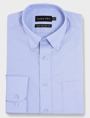 Double Two Non Iron Long Sleeve Oxford Shirt BLUE