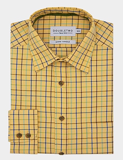 Double Two Tattersall Brushed Check Shirt Mustard