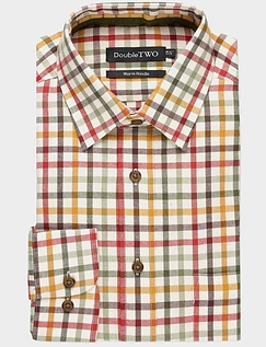 Double Two Brushed Check Tattersall Shirt GOLD