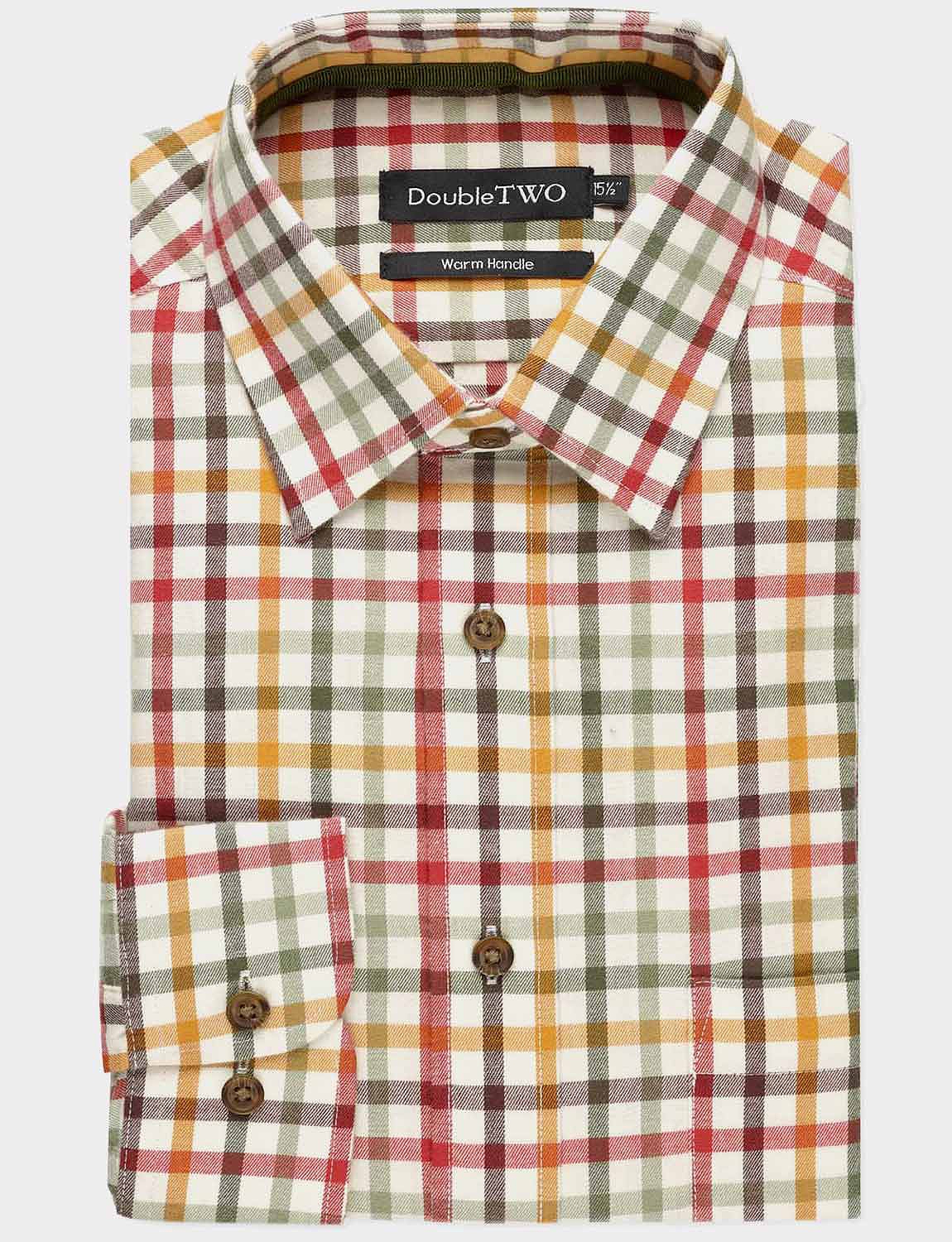Double Two Brushed Check Tattersall Shirt GOLD