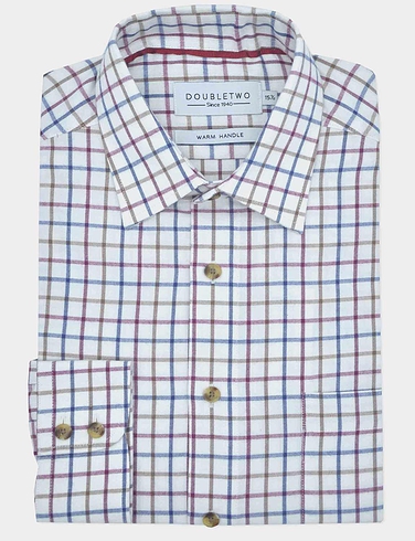 Double Two Brushed Tattersall Check Shirt