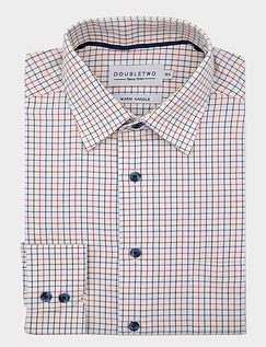 Double Two Brushed Check Shirt Tattersall Rust