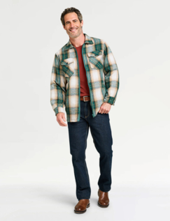 Pegasus Sherpa Lined Zip Overshirt Green